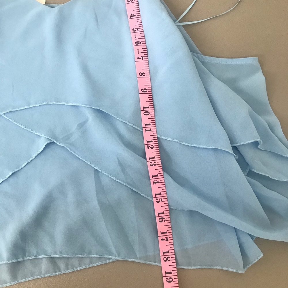 Fanco Blue Ruffle Cold Shoulder Top - Picture 7 of 7